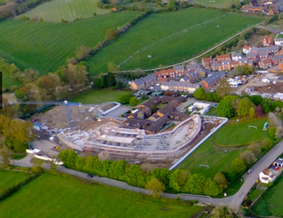 The school seen from the air